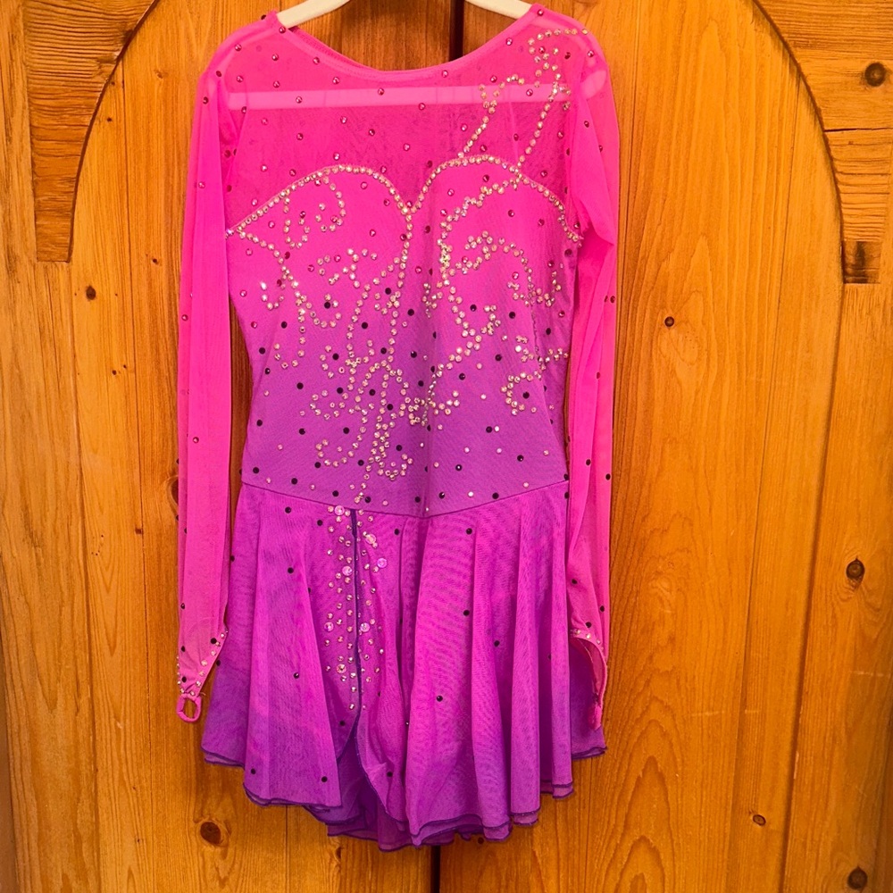 Girls Pink Figure Skating Dress